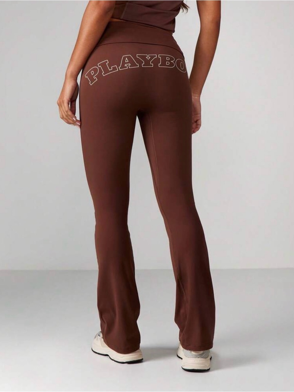 PLAYBOY Brown Boot Flare High-Waist Pants
